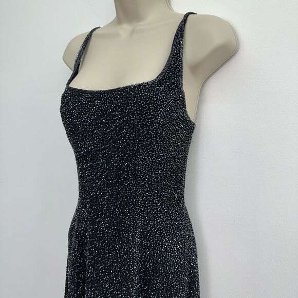 Cache Women’s Vintage Y2K 90s All Over Beaded Criss Criss Back Fitted Mini Dress - Picture 16 of 16